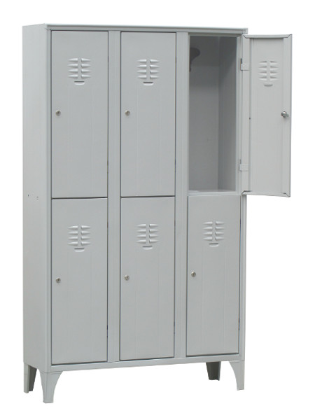 Armadietto spogliatoio sovrapposto a 6 vani