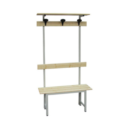 Panca da spogliatoio lunga 100 cm con spalliera appendiabiti